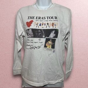 Taylor Swift Eras Tour Long Sleeve Graphic Tee Ford Field 2023 White